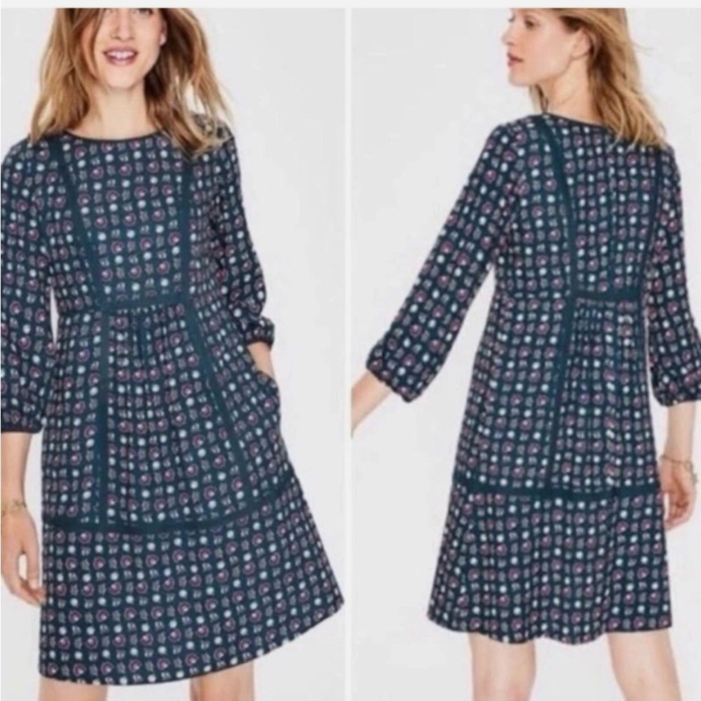 Boden Luna Heritage Prairie Dress in Sea Flower 8